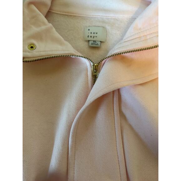 quarter zip pullover sweatshirt kangaroo pocket size xl Pink - Picture 6 of 9